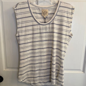 Women's Chaser Striped Tank Top Size M White/Gray